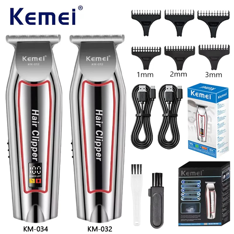 Kemei Professional Hair Clipper & Trimmer Kit – Cordless Barber Set