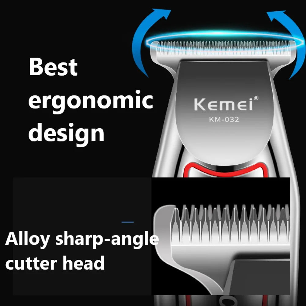 Kemei Professional Hair Clipper & Trimmer Kit – Cordless Barber Set