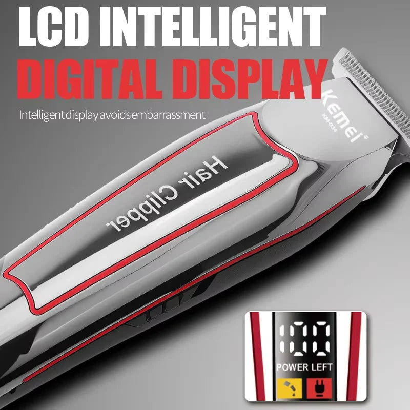 Kemei Professional Hair Clipper & Trimmer Kit – Cordless Barber Set