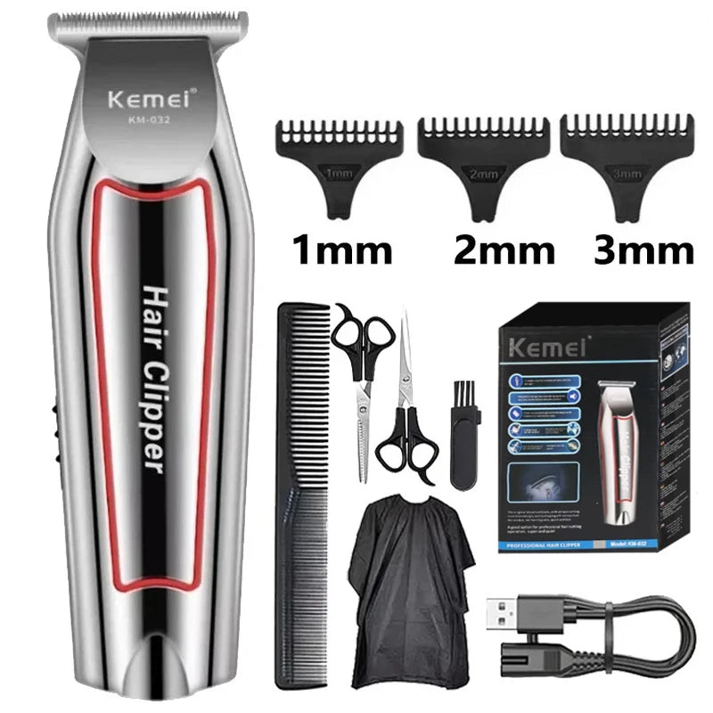 Kemei Professional Hair Clipper & Trimmer Kit – Cordless Barber Set
