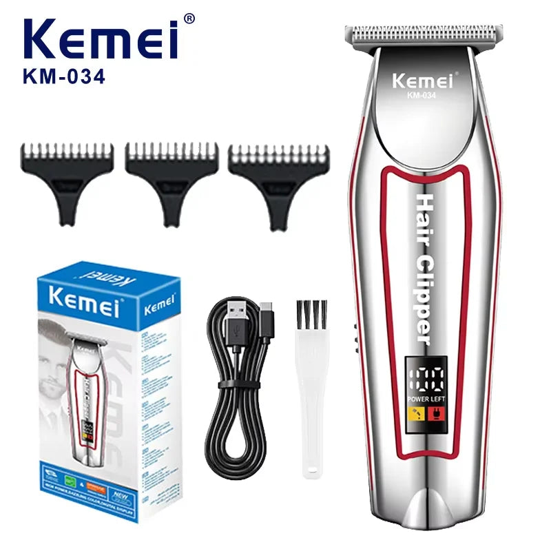 Kemei Professional Hair Clipper & Trimmer Kit – Cordless Barber Set
